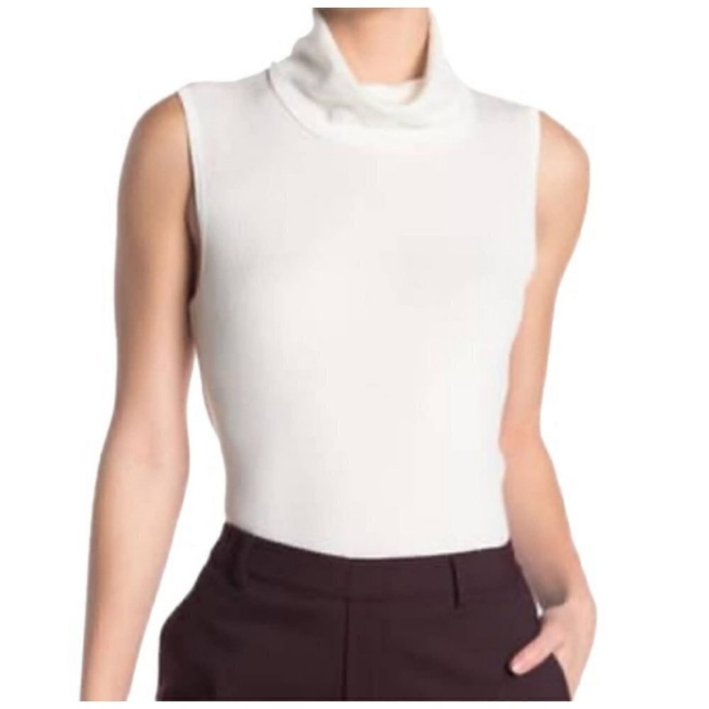 Devotion by Cyrus NWT Zinc Oxide Sleeveless Turtleneck Sweater Size Small